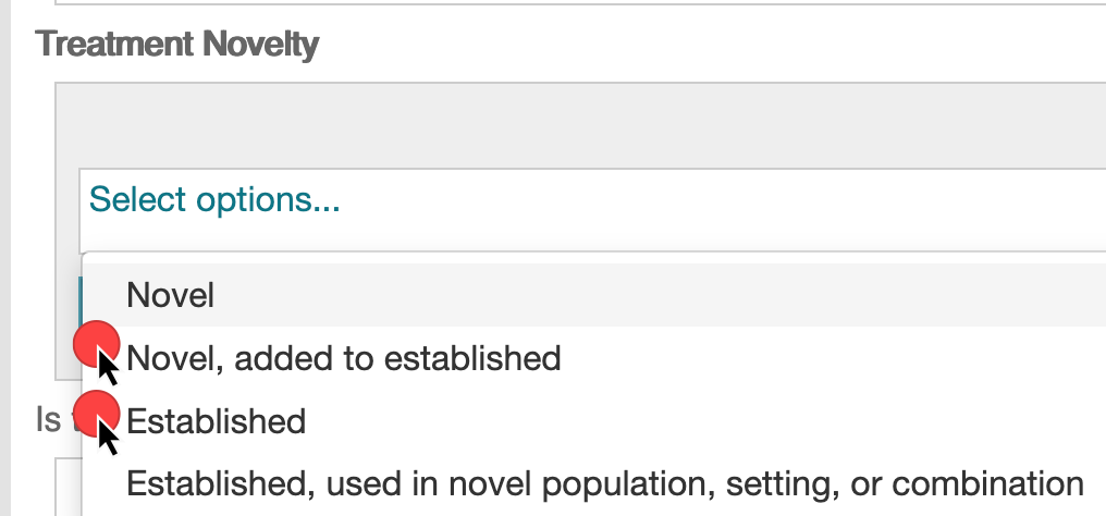 Screenshot showing what the response field looks like if you can choose multiple selections.