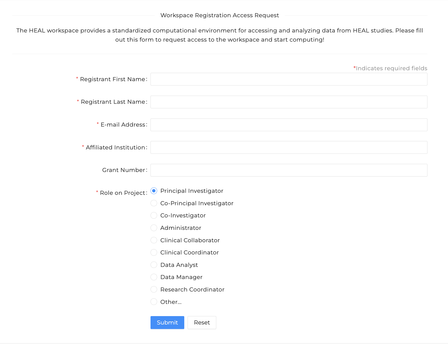 Workspace Access Request Form